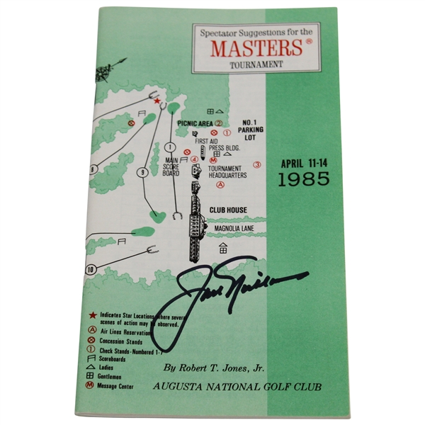 Jack Nicklaus Signed 1985 Masters Tournament Spectator Guide JSA ALOA