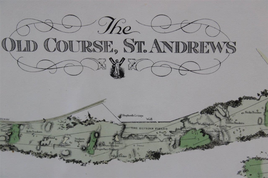 Original 1924 The Old Course St. Andrews Aerial Map Surveyed & Depicted by MacKenzie - Rare!
