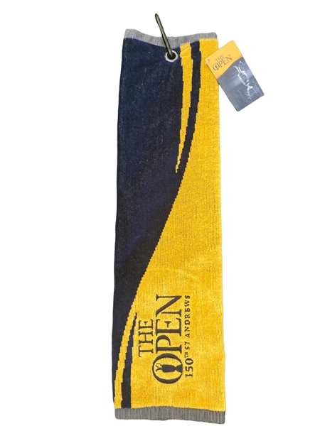 2022 The OPEN Championship at St. Andrews Navy/Yellow Woven Golf Towel - 150th