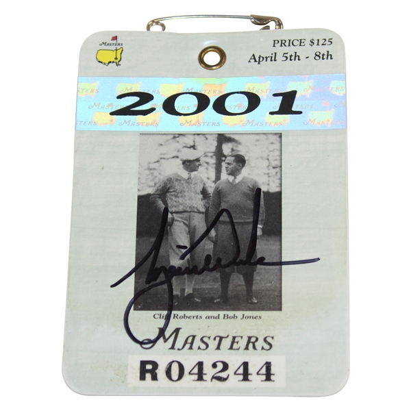 Tiger Woods Signed 2001 Masters SERIES Badge #R04244 JSA FULL #XX60324