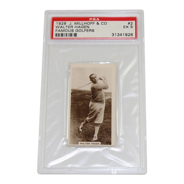 1928 Walter Hagen J. Millhoff & Co. Famous Golfers Card #2 EX 5 #31341926