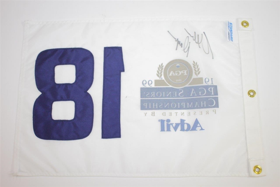 Allen Doyle Signed 1999 PGA Seniors Championship White 18 Flag JSA ALOA