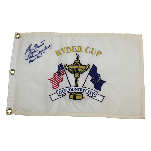 Ben Crenshaw Signed I Have A Good Feeling About This Ryder Cup At The Country Club Embroidered Flag JSA ALOA