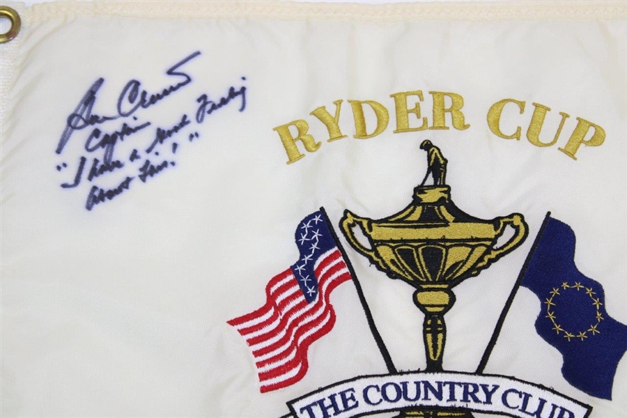 Ben Crenshaw Signed I Have A Good Feeling About This Ryder Cup At The Country Club Embroidered Flag JSA ALOA