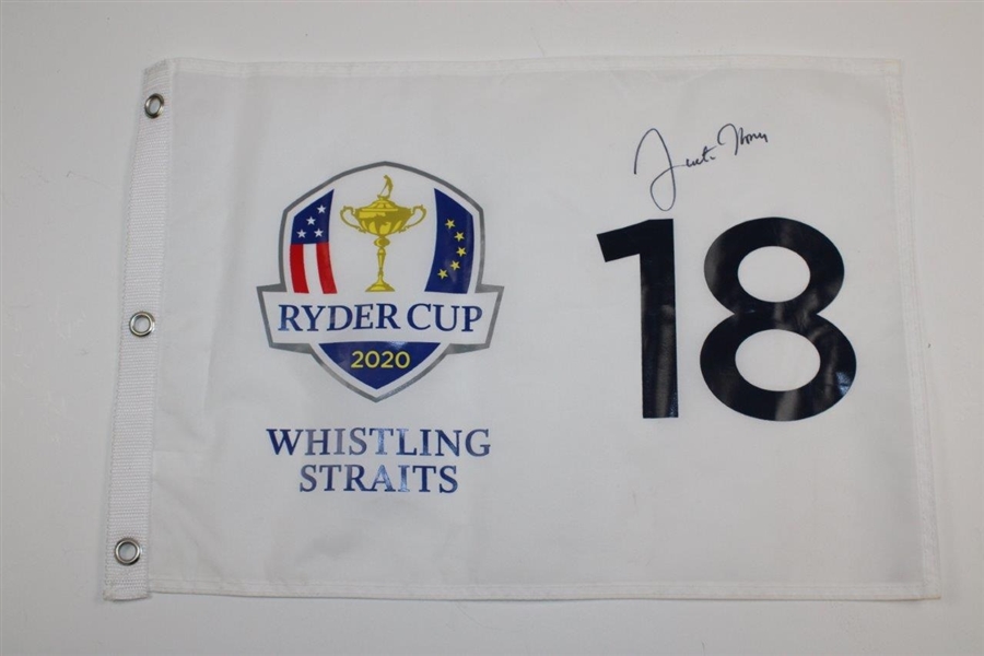 Justin Thomas Signed 2020 Ryder Cup at Whistling Straits Flag (Full Autograph) JSA ALOA