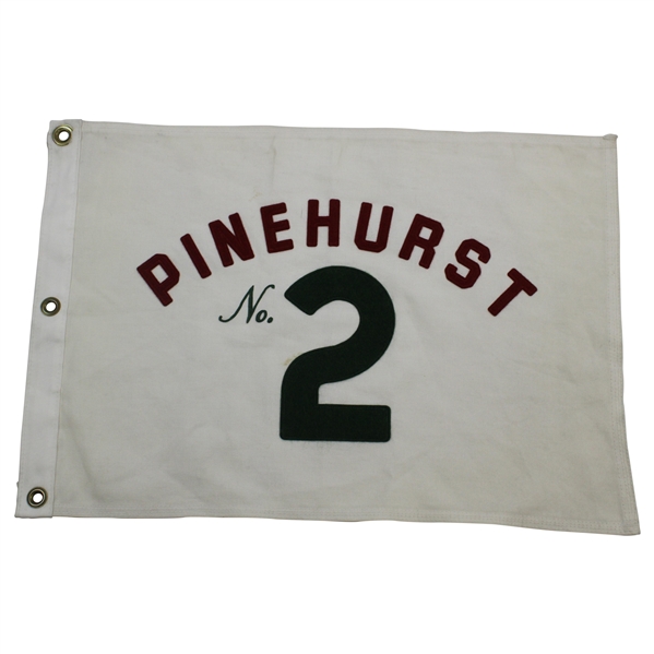Classic Pinehurst No. 2 Embroidered Course Used Flag with Letter