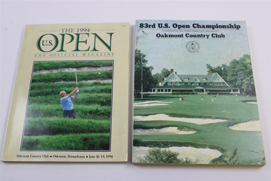 Oakmont C.C. U.S. Open + PGA Programs Lot (5) ‘73, ‘78, ‘83, ‘94, ‘07
