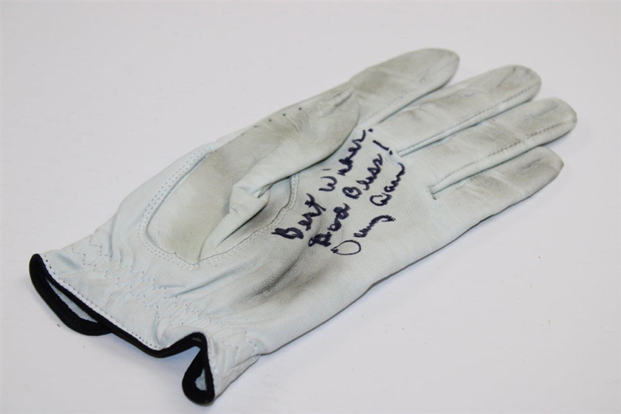 Tommy Aaron Signed Game Used Glove JSA ALOA