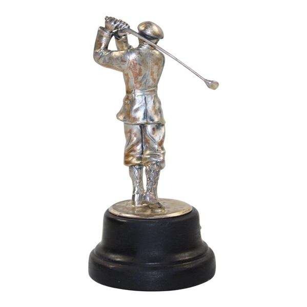 Harry Vardon Style Silver Plated Golfer On Plinthe - John J. Hosch June 1926