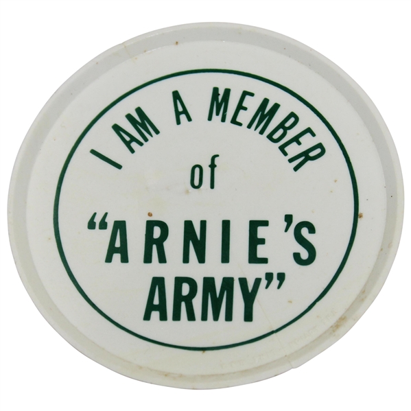 I Am A Member Of Arnie's Army Plastic Badge/Pin
