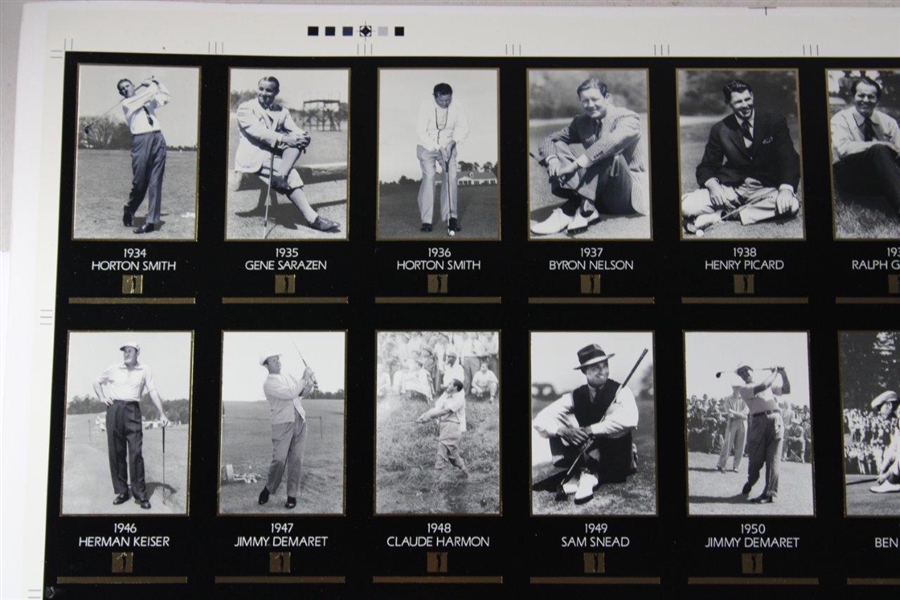 Champions of Golf 'The Masters Collection' Ltd Ed Gold Foil Uncut Sheet #640/5000