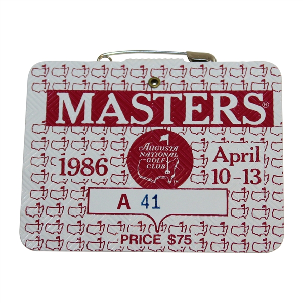 1986 Masters Tournament SERIES Badge #A41 - Jack Nicklaus Winner
