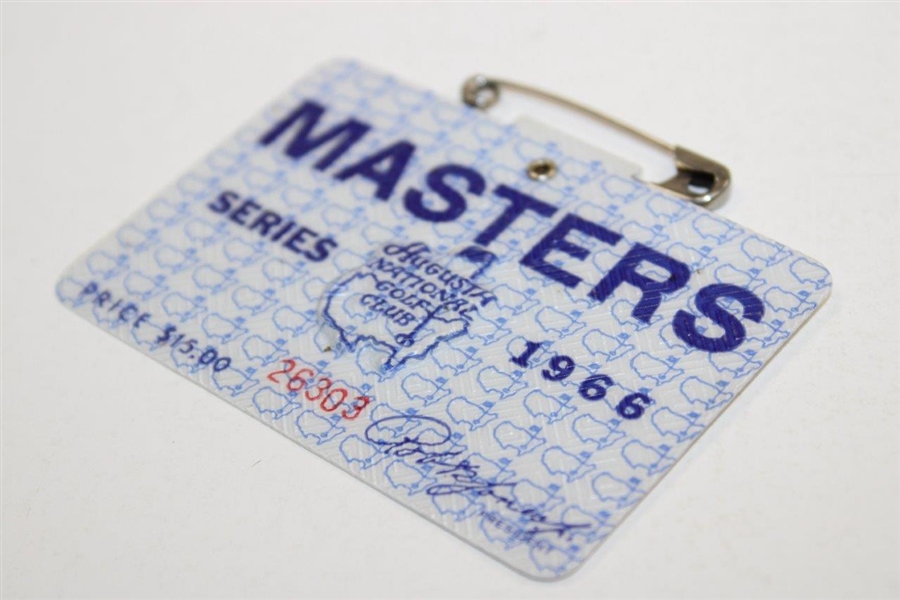 1966 Masters Tournament SERIES Badge #26303 - Jack Nicklaus Winner
