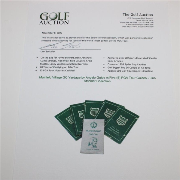 Muirfield Village GC Yardage by Angelo Guide w/Five (5) PGA Tour Guides - Linn Strickler Collection