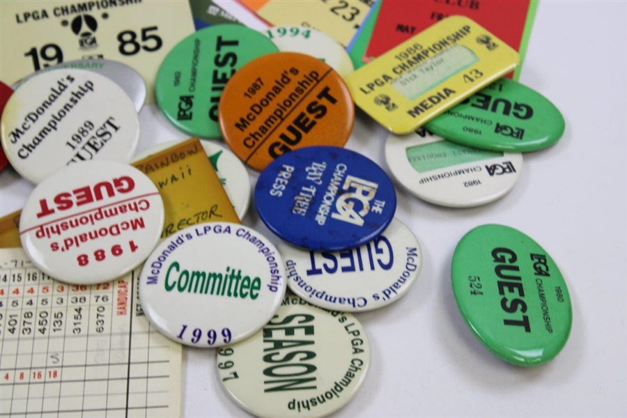 Large Grouping of LPGA Majors Badges, Pinbacks, Tickets, Scorecard & more