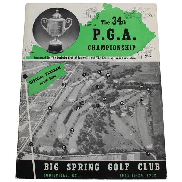 1952 PGA Championship at Big Spring Golf Club Program - Jim Turnesa Winner