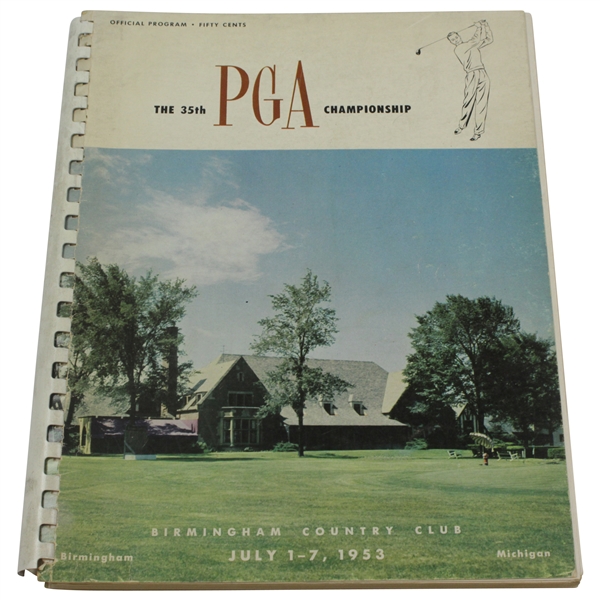 1953 PGA Championship at Birmingham Country Club Official Program - Walter Burkemo Winner