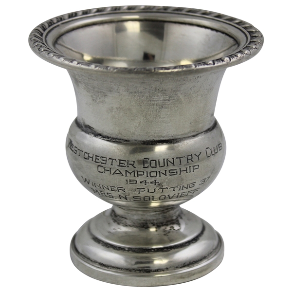1944 Westchester CC Championship Trophy Winner Putting 37 Mrs. N. Solovieff