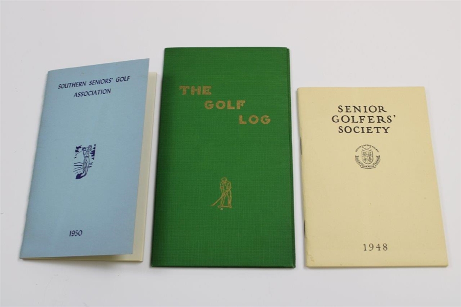 1950 Southern Sr. Golf Assoc. Booklet, 1948 Seniors Golf Society Booklet, & The Golf Log Book