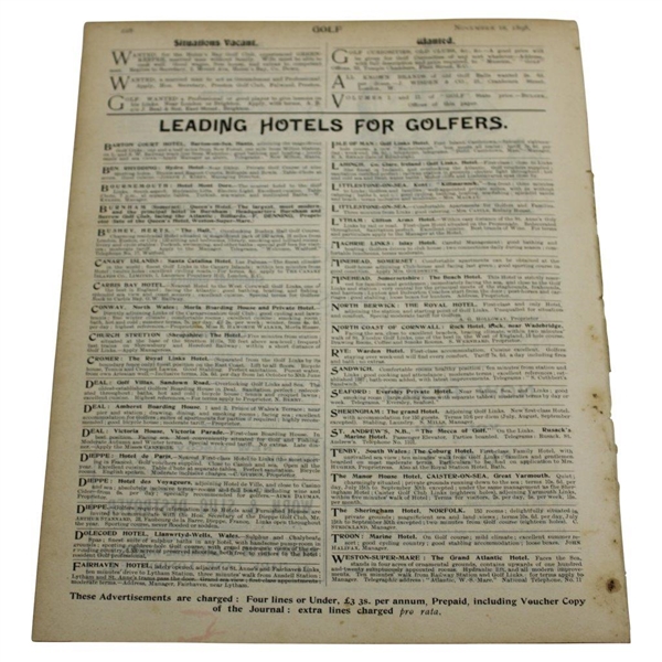 1898 'Golf' Far & Sure Weekly Publication No. 436 Vol. XVII