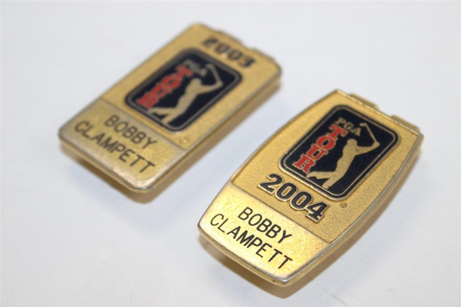 Bobby Clampett's Personal 2003 & 2004 PGA Tour Member Money Clip/Badges