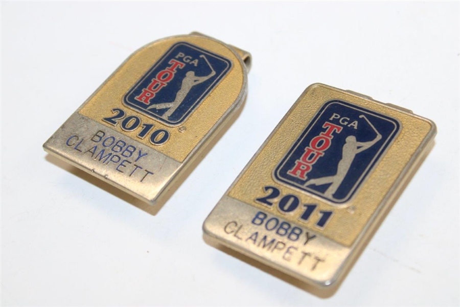 Bobby Clampett's Personal 2010 & 2011 PGA Tour Member Money Clip/Badges