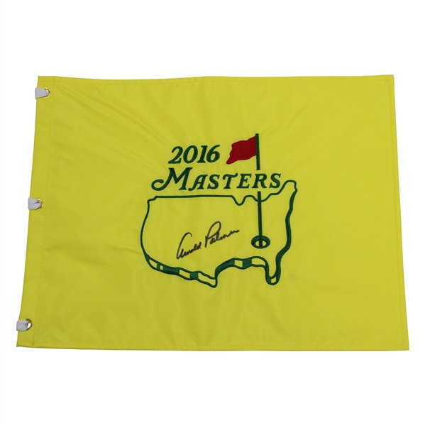 Arnold Palmer Signed 2016 Masters Embroidered Flag - Bobby Clampett Collection JSA ALOA