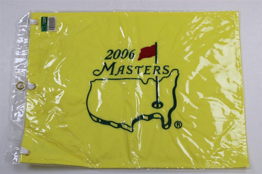Two (2) 2006 Masters Tournament Embroidered Flags - Phil Mickelson Winner