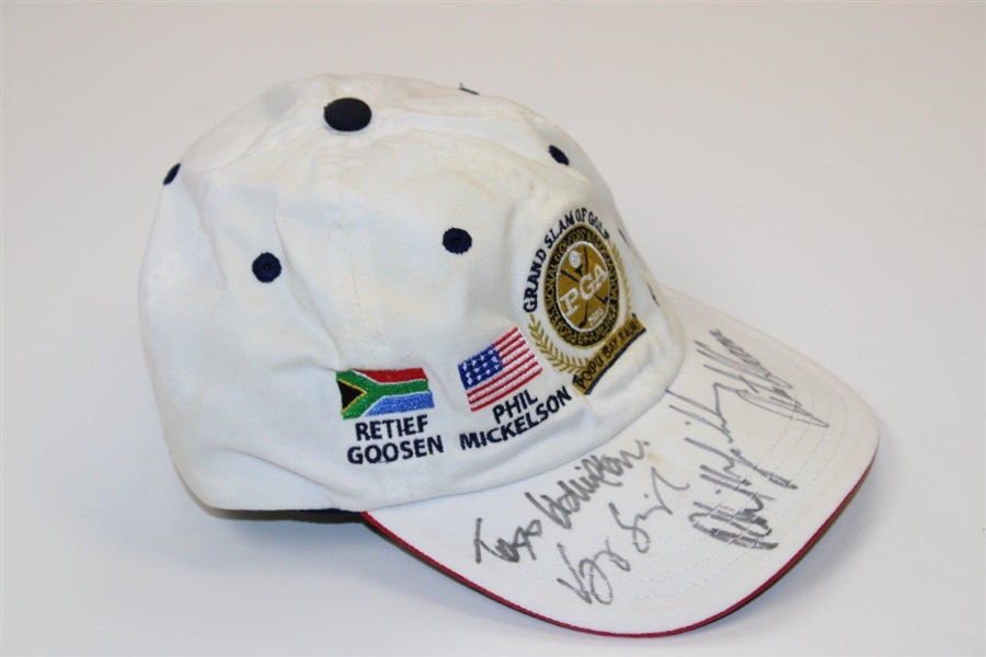 Mickelson, Goosen, Singh & Hamilton Signed 2004 Grand Slam of Golf Hat - Clampett Collection JSA ALOA