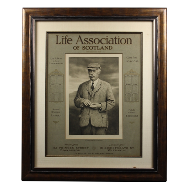 1909 Horace Hutchinson Life Association of Scotland Calendar Framed Piece