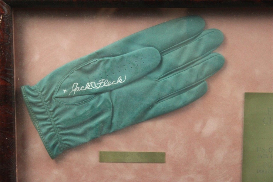 Fleck, Thomson, Ford & Middlecoff Signed Golf Gloves Display -1955 Major Champs - Framed JSA ALOA