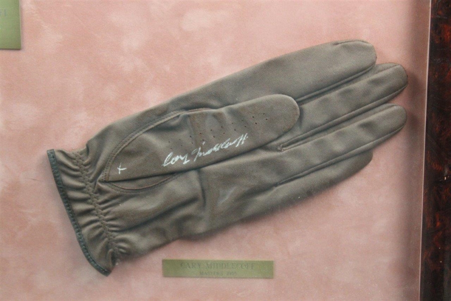 Fleck, Thomson, Ford & Middlecoff Signed Golf Gloves Display -1955 Major Champs - Framed JSA ALOA
