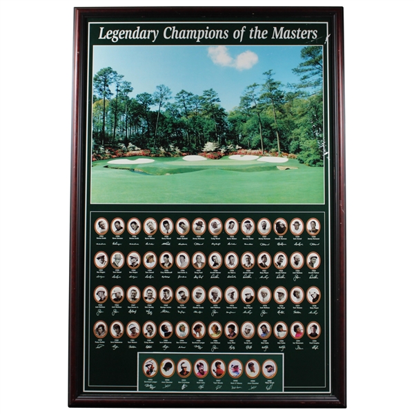 2001 'Legendary Champions of the Masters' Winners Poster -  Framed