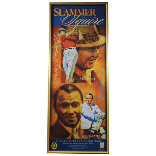 1997 'The Slammer & The Squire' World Golf Village Time Capsule Ceremony Poster - Framed