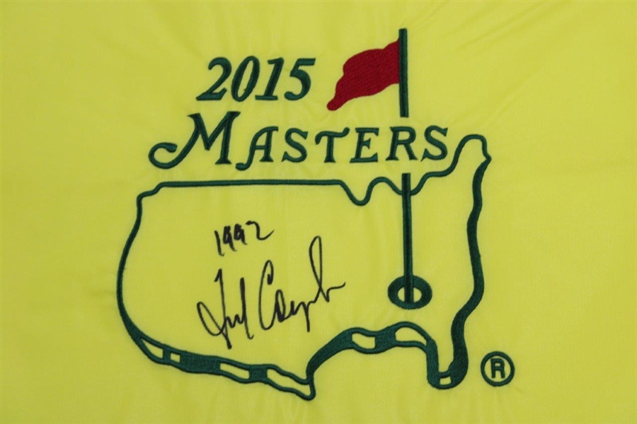 Fred Couples Signed 2015 Masters Embroidered Flag with 1992 JSA ALOA