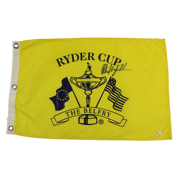 Phil Mickelson Signed Ryder Cup at The Belfry Yellow Screen Flag JSA ALOA