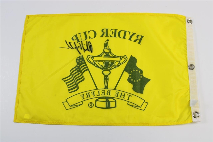 Phil Mickelson Signed Ryder Cup at The Belfry Yellow Screen Flag JSA ALOA