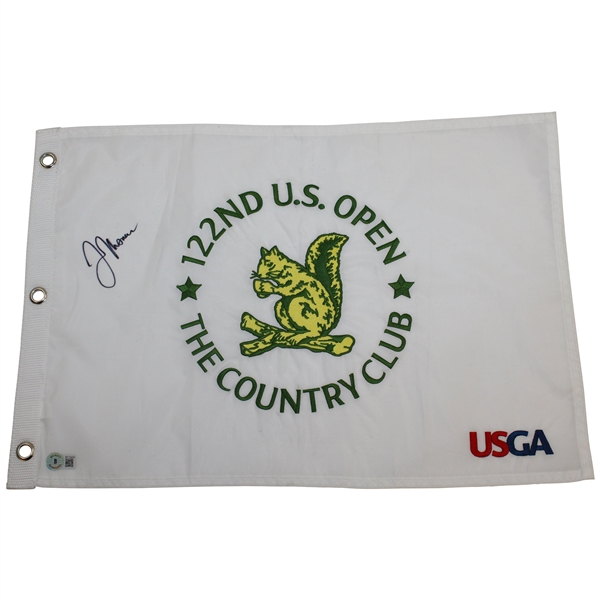 Justin Thomas Signed 2022 US Open Embroidered Flag Beckett #BF13432