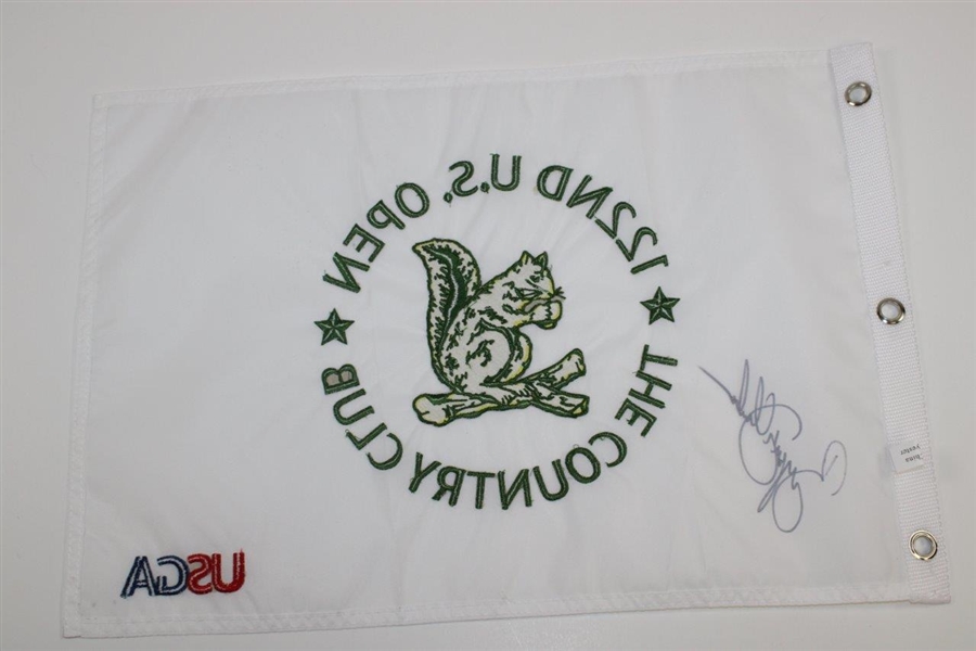 Bryson DeChambeau Signed 2022 US Open at The Country Club Embroidered Flag JSA ALOA