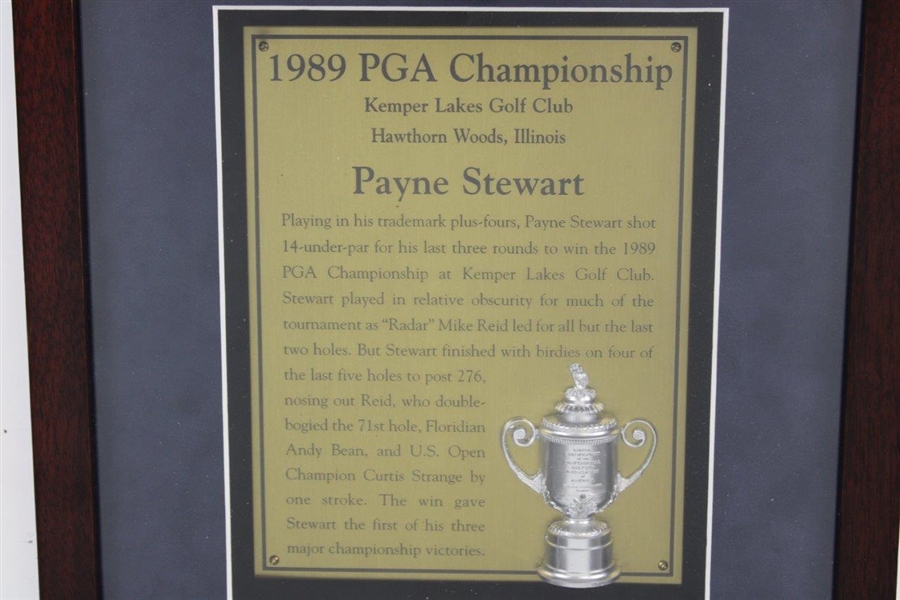 Payne Stewart 1989 PGA Championship at Kemper Lakes GC Cherry Wood Golf Display