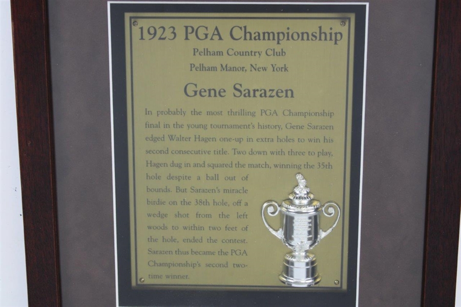 Gene Sarazen 1923 PGA Championship at Pelham CC Custom Cherry Wood Golf Display