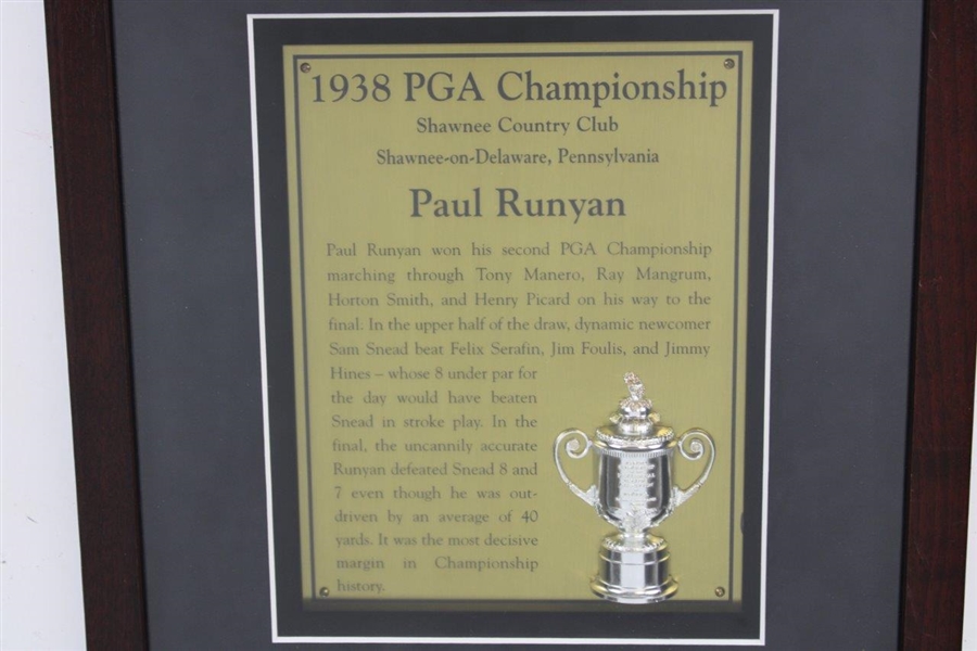 Paul Runyan 1938 PGA Championship at Shawnee CC Cherry Wood Golf Display