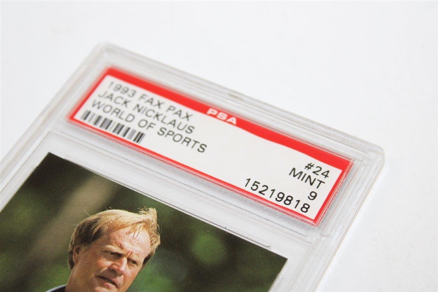 Jack Nicklaus 1993 Fax Pax World Of Sports Golf Card #24 PSA 9 MINT #15219818