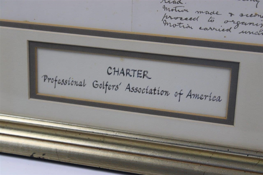1916' Professional Golfer's Association of America Facsimile Charter Constitution - Framed