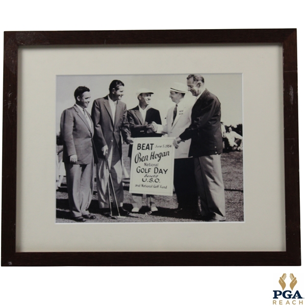 1954 Beat Ben Hogan National Golf Day Benefit U.S.O. & National Golf Fund Photo - Framed