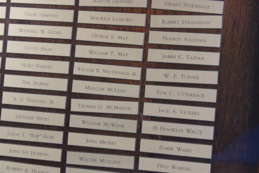 PGA Advisory Committee 'Formed 1943' List of Nameplates - Framed