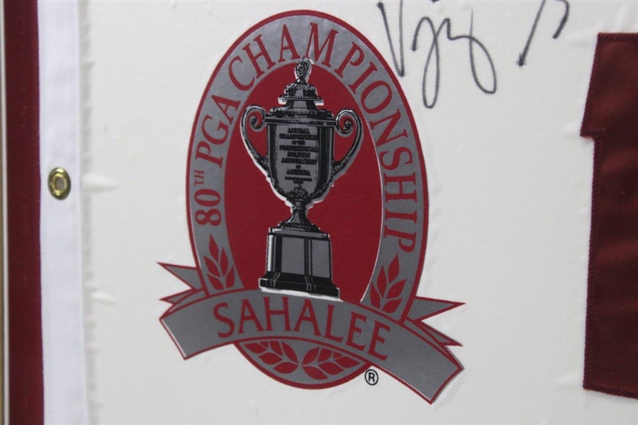 Vijay Singh Signed 1998 PGA Championship at Sahalee Flag - Framed JSA ALOA