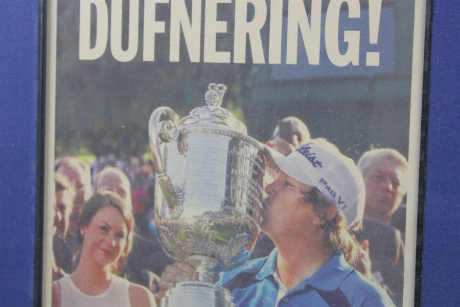 Dufnering!' Jason Dufner Kissing The Wanamaker Trophy 2013 Newspaper Page - Framed