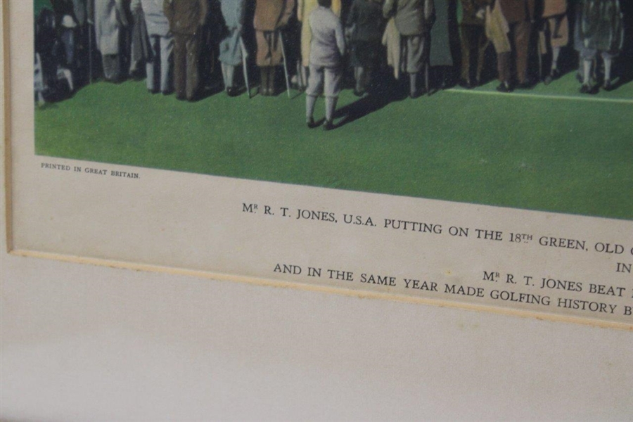 Bobby Jones Putting on the 18th Green St. Andrews 1930 Print - Framed