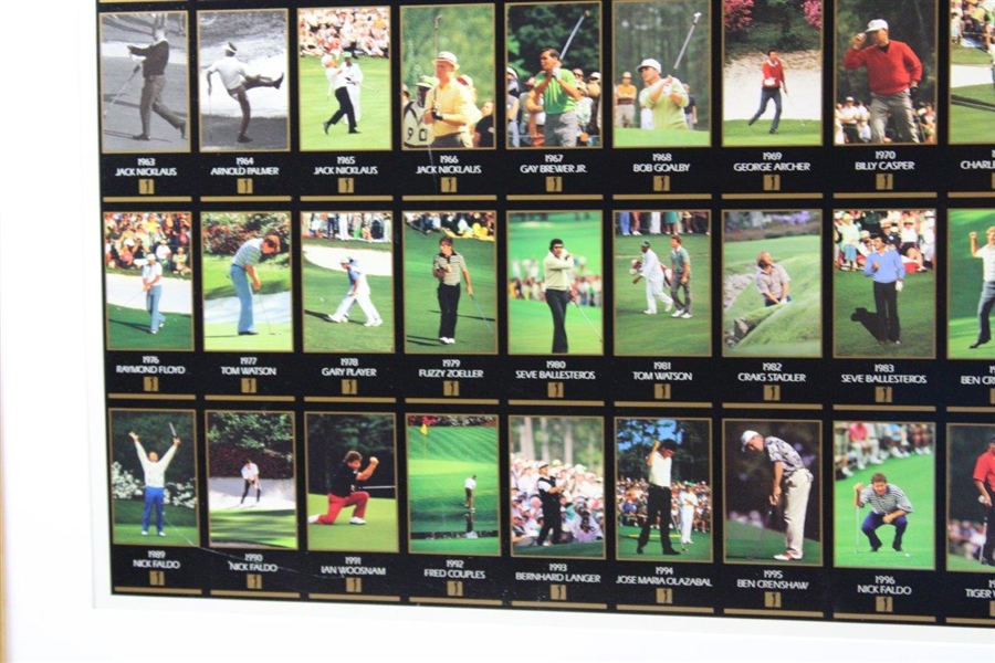 1997 'Champions of Golf - The Masters Collection' Uncut Golf Card Sheet - Framed